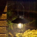 pearlstar Solar Lantern Outdoor 2 Packs Hanging Light Metal Solar Lamp with Warm White Edison Bulb Design for Garden Yard Patio Proch Decor(Black) by CozyNest Decor