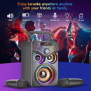 Karaoke Machine,Portable Bluetooth Karaoke Speaker with 2 Wireless Microphone for Adults Kids,with 20W(Peak) Speaker,Handle &RGB Lights,Supports TF Card/USB/Aux in/TWS,for Home,Party by TinyTreasures Baby Boutique