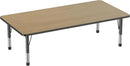 Factory Direct Partners FDP Rectangle (36 x 72 inch) Classroom Table with Adjustable Chunky Toddler Legs (15-24 in); Preschool, Kinder and Daycare Furniture - Pasadena Oak Top/Black Edge and Legs by CozyNest Decor