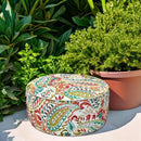 LVTXIII Inflatable Stool Ottoman Footrest with Handle, Decorative Fade-Resistant Foot Stool, Indoor or Outdoor Pouf for Home Patio Garden and Camping Use, D21 x W 21 x H9, Warm Paisley by CozyNest Decor