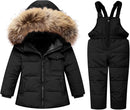 Baby Girl Winter Snowsuit Coat Boy Fur Snow Pants Bib Jacket For Toddler Clothes by TinyTreasures Baby Boutique