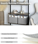 StorageWorks Storage Bins, Fabric Storage Bins for Shelves, Large Storage Baskets with Metal Frame, Closet Baskets and Bins with Handles, Gray and White, 2-Pack by CozyNest Decor