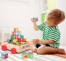 Atoylink ABC Wooden Building Blocks for Toddlers 1-3, 30 Pcs Alphabet & Number Stacking Toys with Storage Pull Toy Car Learning & Education Montessori Toys for 1 2 3 Year Old Baby Boy Girl Gifts by TinyTreasures Baby Boutique
