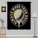 Golf Blackout Curtains for Boy Girl Room Darkening Decor,Sport Theme and White Motto Dark Background Bedroom Living Room Home Rod Pocket Thermal Insulated Window Curtain/Drapes Panel,84x63 Inch… by TinyTreasures Baby Boutique