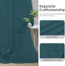 Easy-Going Blackout Curtains for Bedroom, Solid Thermal Insulated Grommet and Noise Reduction Window Drapes, Room Darkening Curtains for Living Room, 2 Panels(42x84 in, Peacock Blue) by CozyNest Decor