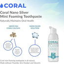 Coral Nano Silver Foaming Toothpaste, Natural Fluoride Free Toothpaste, SLS and Glycerin Free, Cool Mint, 4 Ounce by CozyNest Decor