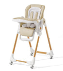 Mallify Convertible High Chairs for Babies and Toddlers, Height Adjustable Baby High Chair, High Chair with Removable Tray, Adjustable Backrest, Portable Baby Dinning Chair with Lockable Wheels by TinyTreasures Baby Boutique