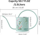Watering Can for Indoor House Plants - Cute Decorative Metal Gardening Small Water Can for Houseplants & Flowers with Long Spout - 1.5L 51floz 0.4 Gallon (Hummingbird Sage) by GreenHaven Gardens