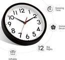 14 Inch Wall Clock Large Battery Operated Big Silent Non Ticking Analog Clock Decorative for Living Room Office Kitchen Outdoor Classroom Bedroom Bathroom School(Black) by CozyNest Decor