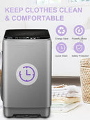 Full-Automatic Washing Machine 25 lbs Portable Washer 10 Wash Program & 8 Water Level with LED Display，Drain Pump, Ideal for Apartments, RV, Camping, Grey by CozyNest Decor