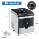 COSTWAY 2 in 1 Countertop Ice Maker Built-in Water Dispenser, 48LBS per Day, S/M/L Size Ice Cube, 5LBS Ice Storage Basket, Fast 6 Mins, Stainless Steel Ice Machine with Extendable Chilled Water Spout by CozyNest Decor