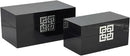 Galt International Storage Box Set Decorative Storage Box w/Hinged Lid Classic Design Wood Decor Boxes with Geometric Clasp Storage for Bedroom & Home - Set of 2 (Black & Silver) by CozyNest Decor