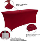 IVAPUPU 6FT Table Cloth for Rectangular Fitted Events Stretch Burgundy Table Covers Washable Cover Spandex Tablecloth Protector for Party, Wedding, Cocktail, Banquet, Festival by CozyNest Decor