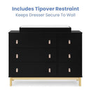 GAP babyGap Legacy 6 Drawer Dresser with Leather Pulls and Interlocking Drawers - Greenguard Gold Certified, Ebony/Natural by TinyTreasures Baby Boutique
