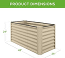 Best Choice Products 4x2x2ft Outdoor Metal Raised Garden Bed, Deep Root Planter Box for Vegetables, Flowers, Herbs, and Succulents w/ 119 Gallon Capacity - Beige by GreenHaven Gardens
