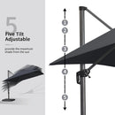 PURPLE LEAF 10 Feet Patio Umbrella Outdoor Cantilever Square Umbrella Aluminum Offset Umbrella with 360-degree Rotation for Garden Deck Pool Patio Black by GreenHaven Gardens