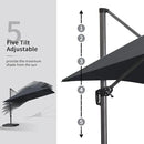 PURPLE LEAF 10' X 13' Square Cantilever Umbrella Patio Umbrella with Base Outdoor Umbrella Aluminum Offset with 360-degree Rotation for Garden Deck Pool Patio Black by GreenHaven Gardens