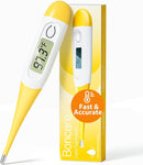 Boncare 10 Seconds Digital Thermometer for Adults and Kids - Accurate & Safe Rectal Thermometer for Baby with Fever Alarm, Oral Thermometer (Yellow) by TinyTreasures Baby Boutique