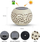 Solar Table Light Outdoor Waterproof- Solar Powered LED Lamp Hollowed-Out White Metal Desktop Decorative Lantern for Indoor Desk Bedroom Patio Garden Pathway Yard by GreenHaven Gardens