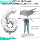 GOER Number 26 Balloons for 26th Birthday Party Decorations,42 Inch Jumbo Foil Helium 62 Balloons for 62nd Birthday Party Decoration (Silver) by TinyTreasures Baby Boutique