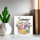 Summer Decor Farmhouse Summer Decorations Hello Sunshine Wooden Sign Rustic Home Decor 5 x 5 Inches by CozyNest Decor