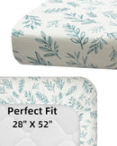 4 Pack Sage Green Fitted Nursery Sheets Breathable Neutral Unisex Baby Sheets for Boys or Girls with Leaf and Flower Design Standard Crib Sheet (Green, Crib Sheet) by TinyTreasures Baby Boutique