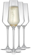 JoyJolt Champagne Glasses Layla Collection, Set of 4 – 6.7 oz Elegant Crystal Stemmed Champagne Flutes for Prosecco, Sparkling Wine, Mimosas, Cocktails, Weddings, Anniversaries, Parties by CozyNest Decor
