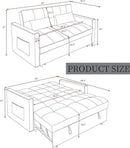 3 in 1 Sleeper Sofa Bed, Futon Sofa Bed for Living Room with Side Pocket, Green Sleepers Sofas Couch with Pullout Beds, Convertible Love Seat Sleepers Couch for Living Room, Bedroom by CozyNest Decor