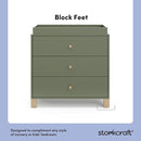 Storkcraft California 3-Drawer Chest with Removable Changing Topper (Olive with Driftwood) – GREENGUARD Gold Certified, Interlocking Drawer System, Pre-Installed Tracks, Easy Assembly by TinyTreasures Baby Boutique