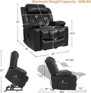 PARKOL Power Lift Recliner Chair for Elderly Breathable Leather Recliner Chair with Massage and Heat,2 Cup Holders,Electric Stand Assist,USB Ports,Gifts for Family (Black) by CozyNest Decor