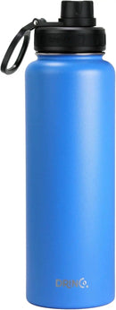 DRINCO Stainless Steel Water Bottle Spout Lid Vacuum Insulated Double Wall Water Bottle Wide Mouth (40oz 32oz 22oz 18oz 14oz) Leak Proof Keeps Cold or Hot (40 oz, 40oz Royal Blue) by CozyNest Decor