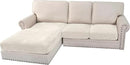 H.VERSAILTEX Velvet Stretch Sectional Couch Covers 3 Pieces Sofa Seat Cushion Covers L Shape Separate Couch Cover for Both Left/Right Sectional Couch (Large Sofa 2 Seater + 1 Chaise, Porcelain) by CozyNest Decor