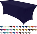 ABCCANOPY 6 FT Navy Blue Spandex Table Cover Stretch Fitted Wrinkle Resistant Tablecloth Reuse for Rectangular Folding Table Patry Event Wedding Banquet Protector by CozyNest Decor