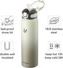 Enerbone 32 oz Insulated Water Bottle, Stainless Steel Bottle with Carrying Strap, Double-Wall Vacuum Insulation Design, Leakproof Sports Bottle with Straw, Keep Drinks Cold or Hot for Hours by CozyNest Decor