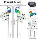 DREAMSOUL 2 Pack Peacock Solar Lights Outdoor, Waterproof Metal Peacock Outdoor Solar Lights for Yards Pathway Lawn Decoration Peacock Gifts by GreenHaven Gardens