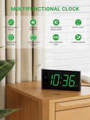 Alarm Clock for Bedroom, 7.5" Large Display LED Digital Clock with 7 Color Night Light,USB Phone Charger,Dimmer,Battery Backup,Easy to Set Loud Bedside Clock for Heavy Sleepers Adult Teen Kid Boy Girl by TinyTreasures Baby Boutique