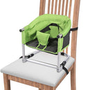 Booster Seat for Dining Table: Portable Toddler Booster Chair with Safety Buckle and Height Adjustable, Foldable Baby Feeding Chair, Kids High Chair Booster Seat for Kitchen Home Travel - Green by TinyTreasures Baby Boutique