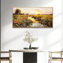 PHAOHUAXM Large Wall Art For Living Room Canvas Wall Decor For Bedroom Watercolour Painting Office Decoration Countryside Sunrise Scenery Wall Picture Ready To Hang Home Decor Wood Framed 20x40 In by CozyNest Decor