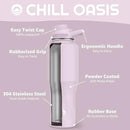 Chill Oasis Water Bottle | Compatible With Popular Flavor Cartridges | BPA Free, Leak Proof, Double-Walled Vacuum Insulated Stainless Steel, and Dishwasher Safe | Cold for 24 Hours (Lavender, 32oz) by CozyNest Decor