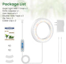 6" Ceiling Grow Lights for Indoor Plants, 84 LEDs Full Spectrum Plant Grow Light with 6/12/16H Timer, 3 Spectrum Modes, 5 Brightness Levels, Under Cabinet Halo Plant Lamp for Small Plants by GreenHaven Gardens