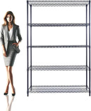 48"x24"x72" Black 5-Tier Premium Wire Shelving NSF 4000 LBS MAX Capacity Heavy Duty Steel Storage Rack for Warehouses, Garages, Hospitals, Commercial Spaces, & Schools w/Premium Wheels by CozyNest Decor