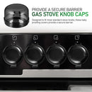 5pcs Stove Knob Cover: 3.5in Child Proofing Cover Knob Easy Install for Kitchen Stove Locks Door Child Proof Clear Plastic Black by TinyTreasures Baby Boutique