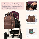 BabbleRoo Diaper Bag Backpack - Baby Essentials Travel Tote - Multi Function Waterproof Diaper Bag, Travel Essentials Baby Bag with Changing Pad, Stroller Straps & Pacifier Case - Unisex, Brown by TinyTreasures Baby Boutique
