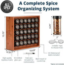 AllSpice Spice Rack Organizer, Wood, 525 Unique Labels, Countertop or Wall Mount, Includes 30 4oz Jars- Cherry Stain by CozyNest Decor