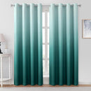 HOMEIDEAS Teal Ombre Blackout Curtains 52 X 84 Inch Length Gradient Room Darkening Thermal Insulated Energy Saving Grommet 2 Panels Window Drapes for Living Room, Bedroom by TinyTreasures Baby Boutique