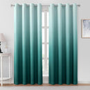 HOMEIDEAS Teal Ombre Blackout Curtains 52 X 96 Inch Length Gradient Room Darkening Thermal Insulated Energy Saving Grommet 2 Panels Window Drapes for Living Room, Bedroom by TinyTreasures Baby Boutique