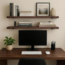 CONSDAN Floating Shelves for Wall Mounted Book Shelf Hanging Shelves Floating Bookshelf for Bedroom, Bathroom, Living Room, Kitchen USA Grown Solid Hardwood, Dark Maple 16x7.5x1.5 in (Set of 2) by CozyNest Decor