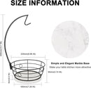 Livabber Countertop Fruit Basket Bowl with Banana Hanger, Modern Standing Fruit Vegetable Bowl Storage, with Banana Tree Holder for Kitchen Dinning Table (Round Marble, Black) by CozyNest Decor