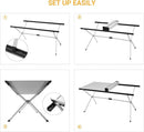 KingCamp Camping Table Roll up Aluminum Folding Table Lightweight Large Portable Foldable Camp Table for Picnic Camping Barbecue Backyard Beach Tailgate Indoor Outdoor, 4-6 Person, Support 176lbs by GreenHaven Gardens