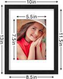 Vittanly 9x12 Picture Frames Set of 9, Shatter Resistant Plexiglass, Display 6x8 Pictures with Mat or 9x12 without Mat, Photo Frames for Wall or Tabletop, Engineered Wood, Black by CozyNest Decor